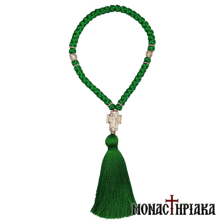 Κομποσχοίνι 50άρι από Συνθετικό Μετάξι με Σταυρό