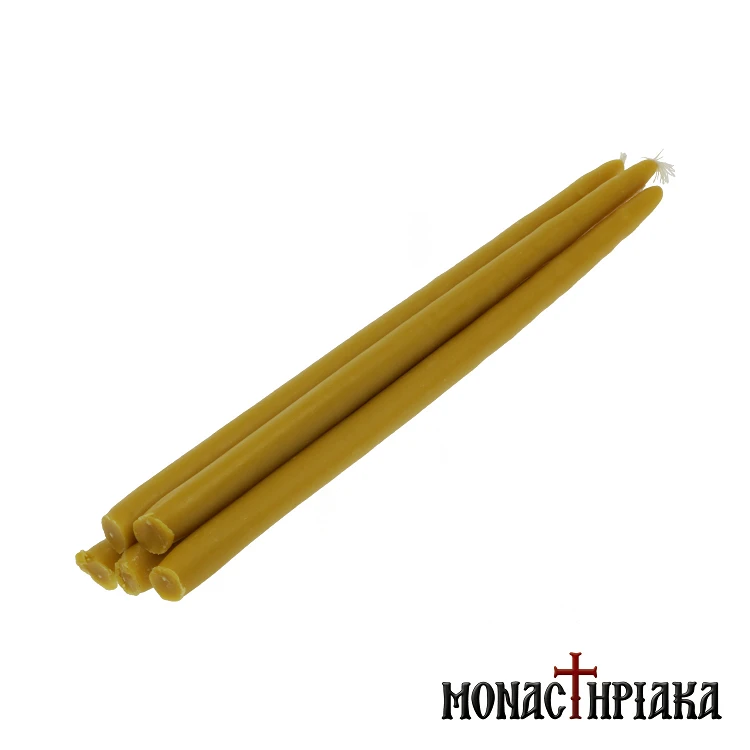 Short Beeswax Candle Holy Cell of St. Nicholas