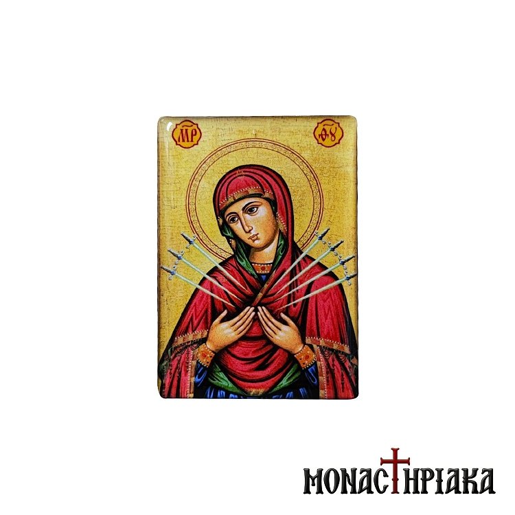 Magnet with Virgin Mary of Sorrows - Seven Swords