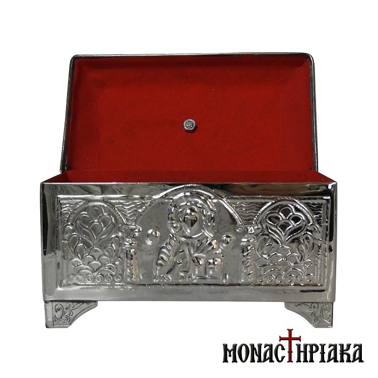 Relicuary in Silver Color with Jesus Christ Blessing