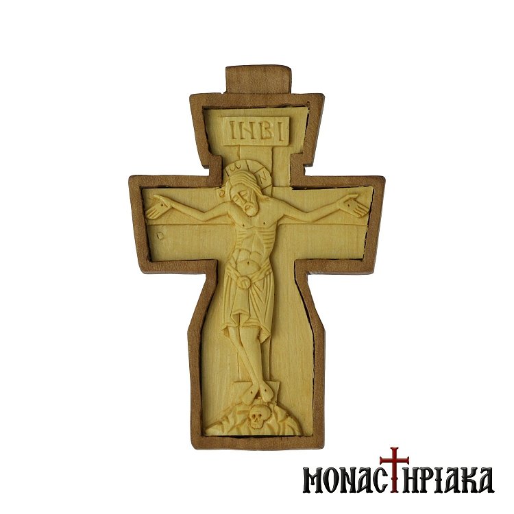 Pectoral Cross Carved on Boxwood and Mulberry Wood