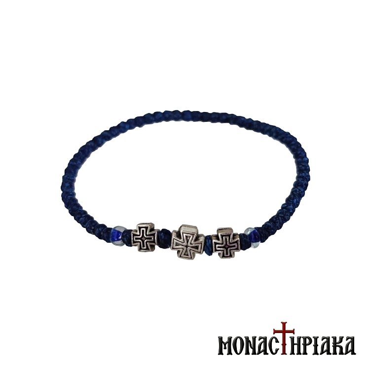 Waxy Prayer Rope with 3 Crosses