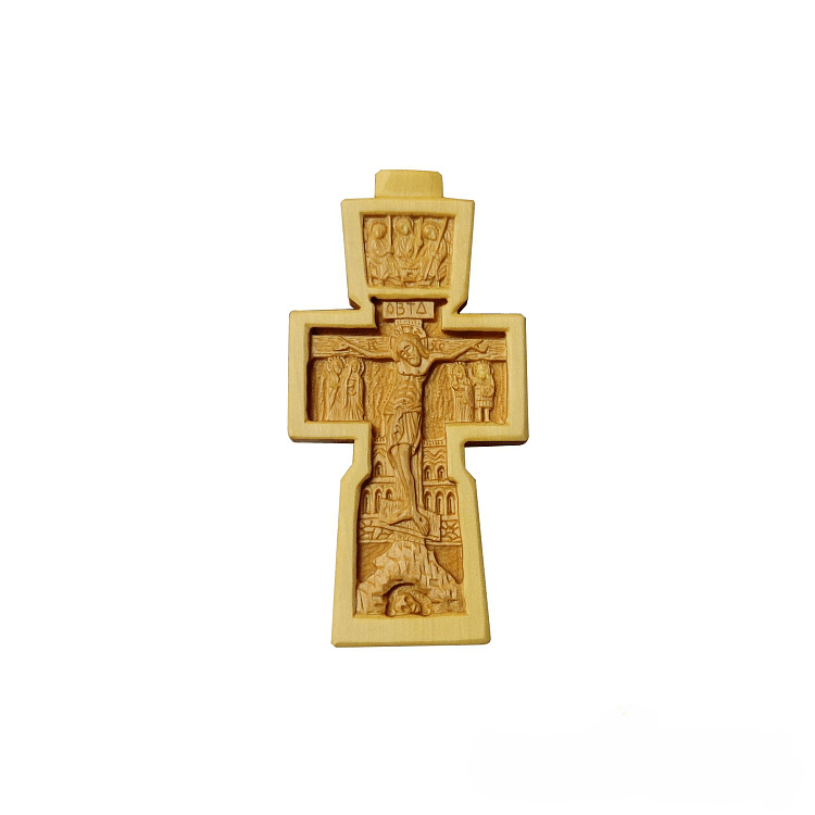 Hand Carved Wooden Cross with the Crucifix