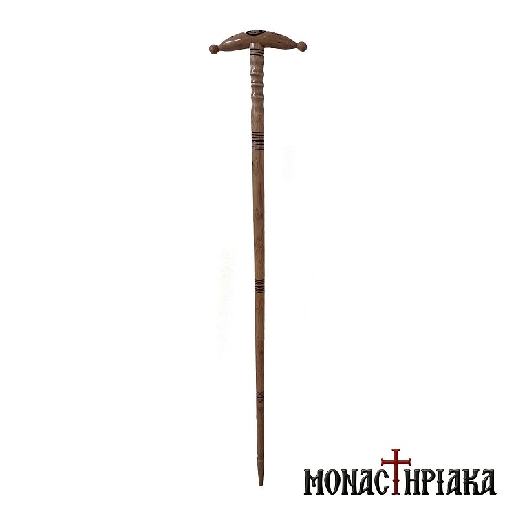 Μπαστούνι με Σκαλιστή Διακόσμηση και Πλατιά Λαβή