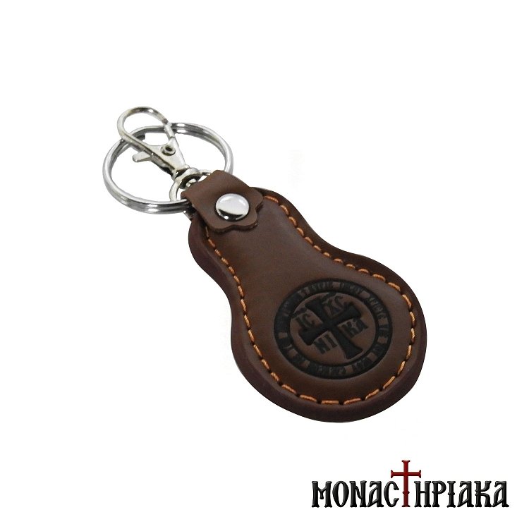 Keychain with Cross IC XC NIKA Round