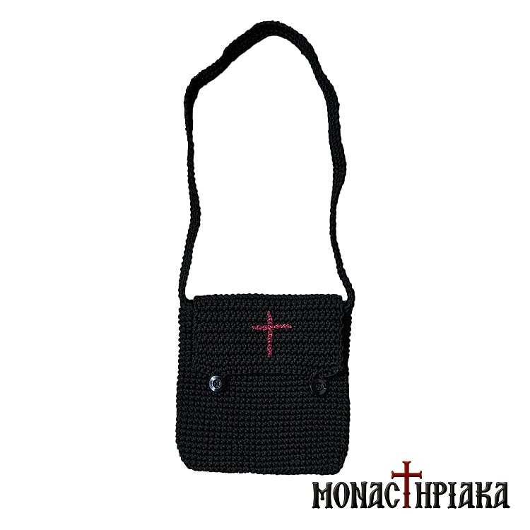 Handwoven Black Bag with Cross
