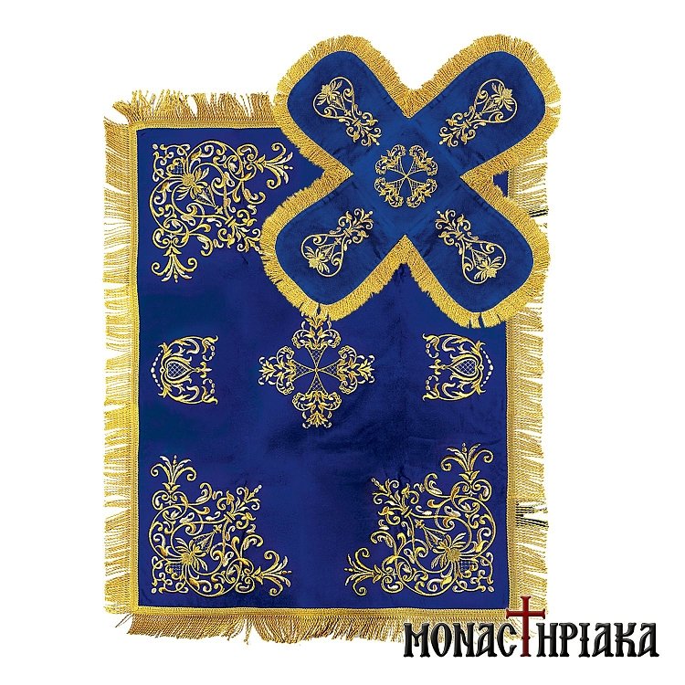 Κάλυμμα Αγίου Δισκοπότηρου Μπλε