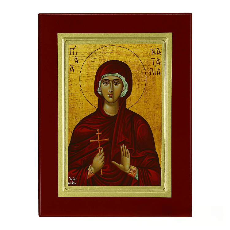 Saint Natalia Icon on Natural Wood