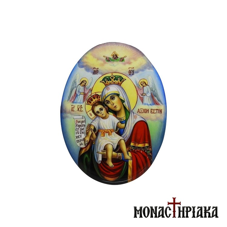 Enamel Virgin Mary Axion Esti