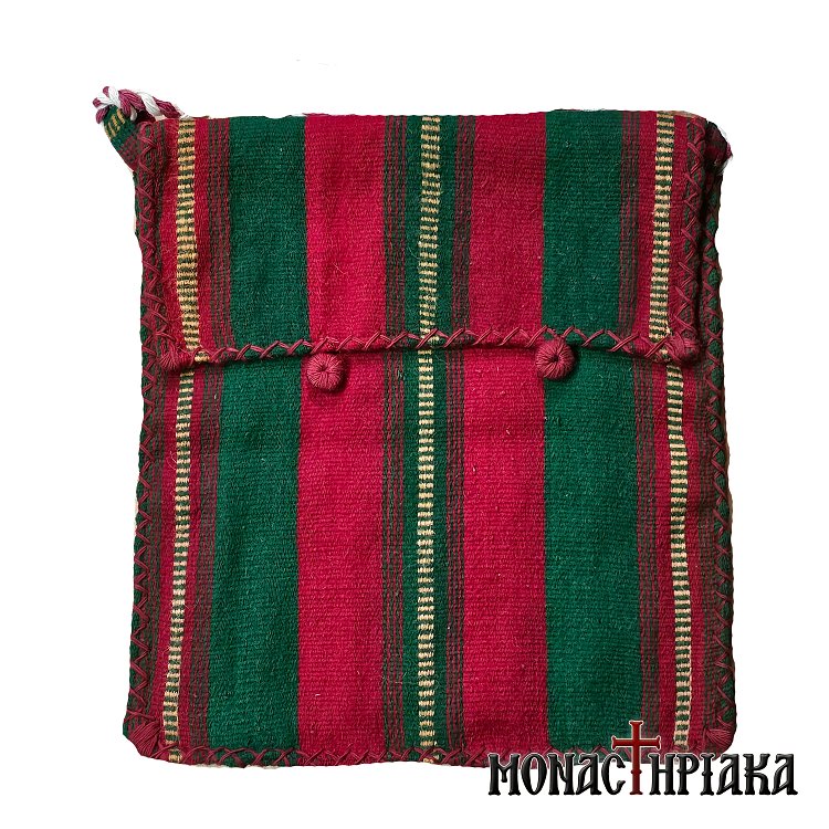 Handwoven Bag with Red - Green Embroidery