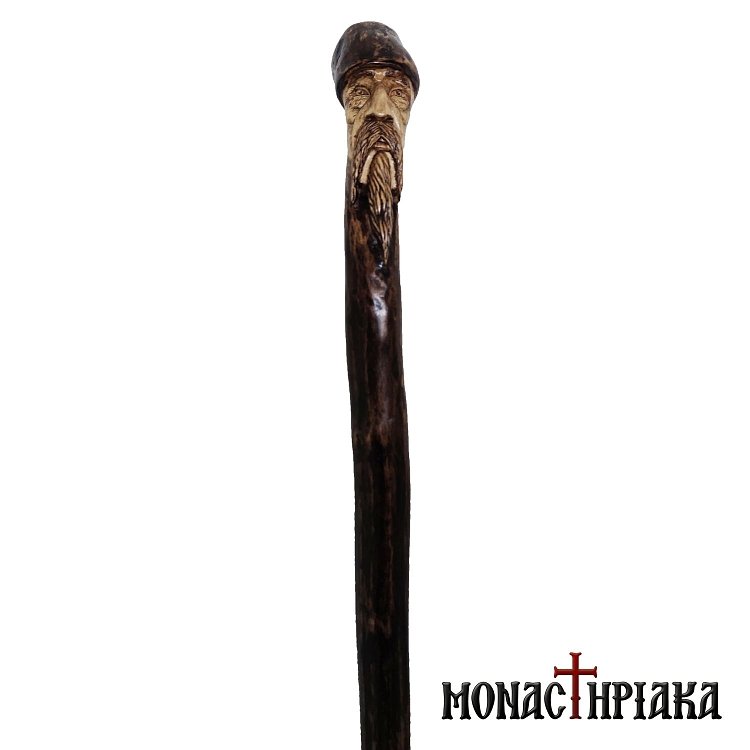 Walking Stick with Face of a Monk