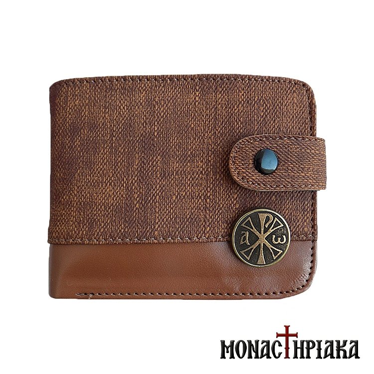 Brown Wallet with ΑΡΧΩ