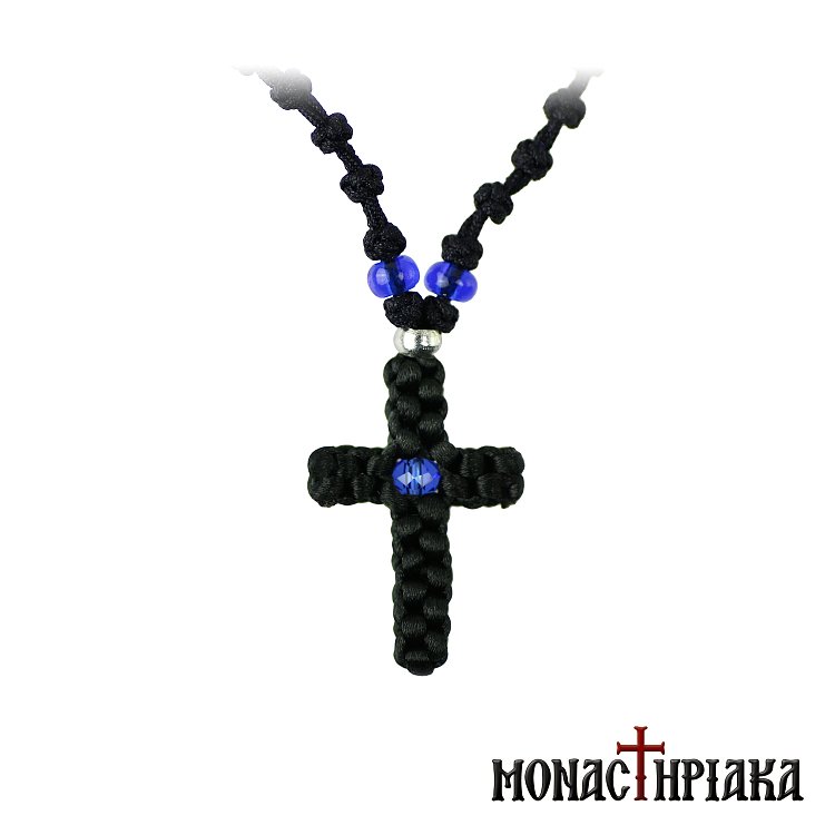 Black Prayer Rope with 100 Thin Knitted Knots