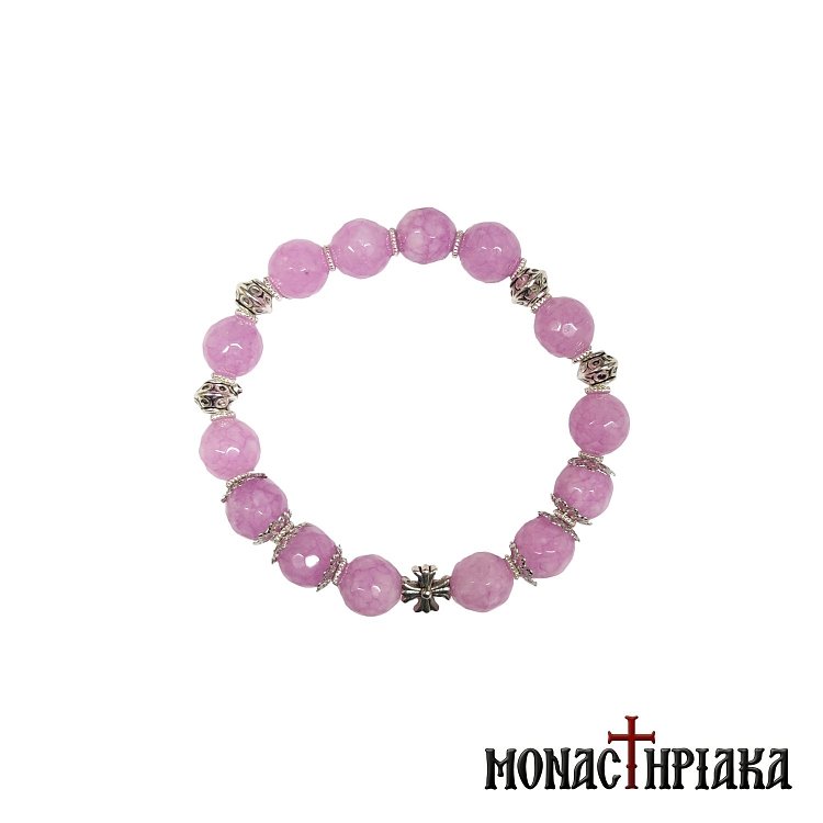 Prayer Rope with Pink Agate Beads
