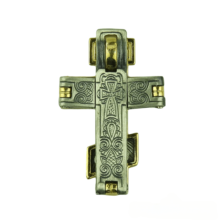 Silver Cross with Archangel Michael and the Lord