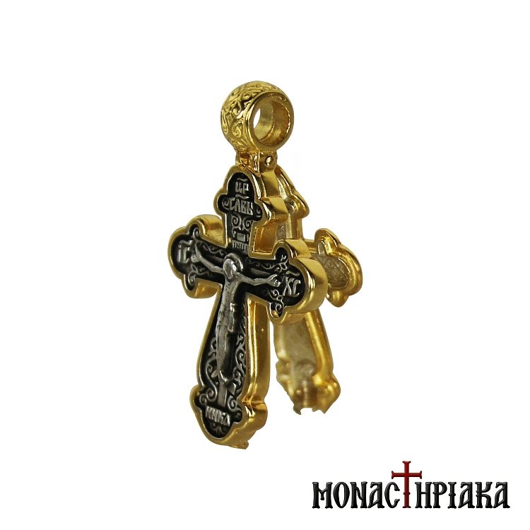 Σταυρός Ασημένιος Κουφωτός με τον Κύριο