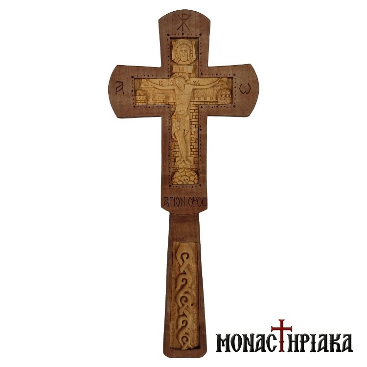 Hand Carved Wooden Blessing Cross