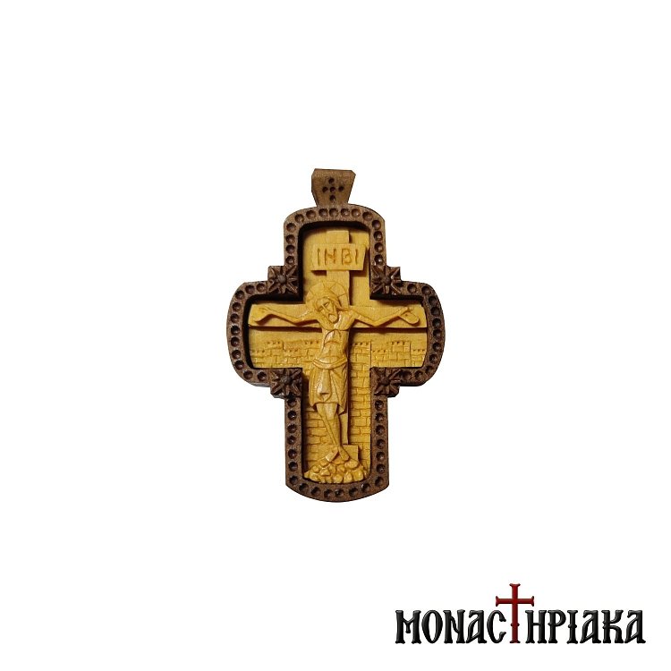 Wooden Byzantine Cross with the Crucified