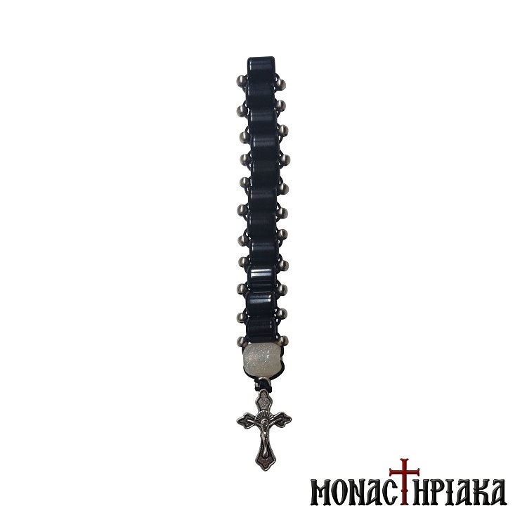 Small Prayer Rope with Black - White Beads