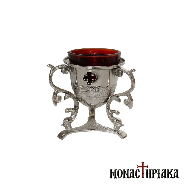 Standing Vigil Lamp Silver Color