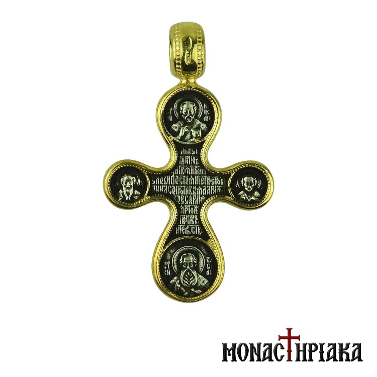 Silver Cross with Virgin Mary - St. John the Baptist - Apostle Peter - Apostle Paul