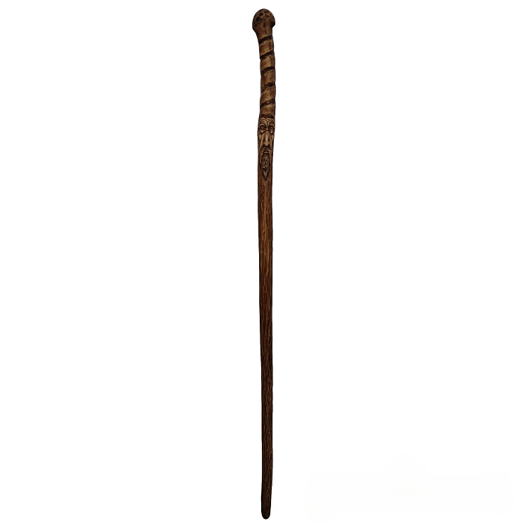 Walking Stick with Face of a Monk