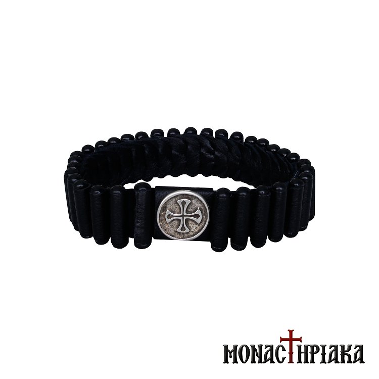 Κομποσχοίνι Δερμάτινο 33άρι Ρώσικο "Κύριε Ελέησον"