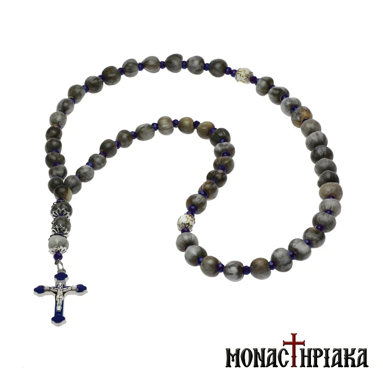 Κομποσκοίνι με Δάκρυα της Παναγίας 50άρι και Σταυρό