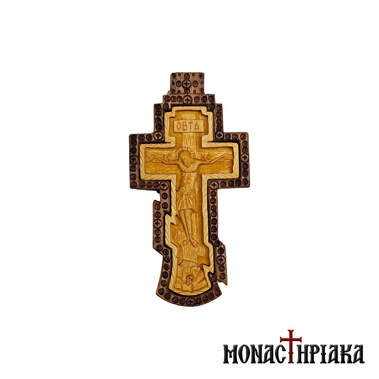 Ξυλόγλυπτος Επιστήθιος Σταυρός με τη Σταύρωση