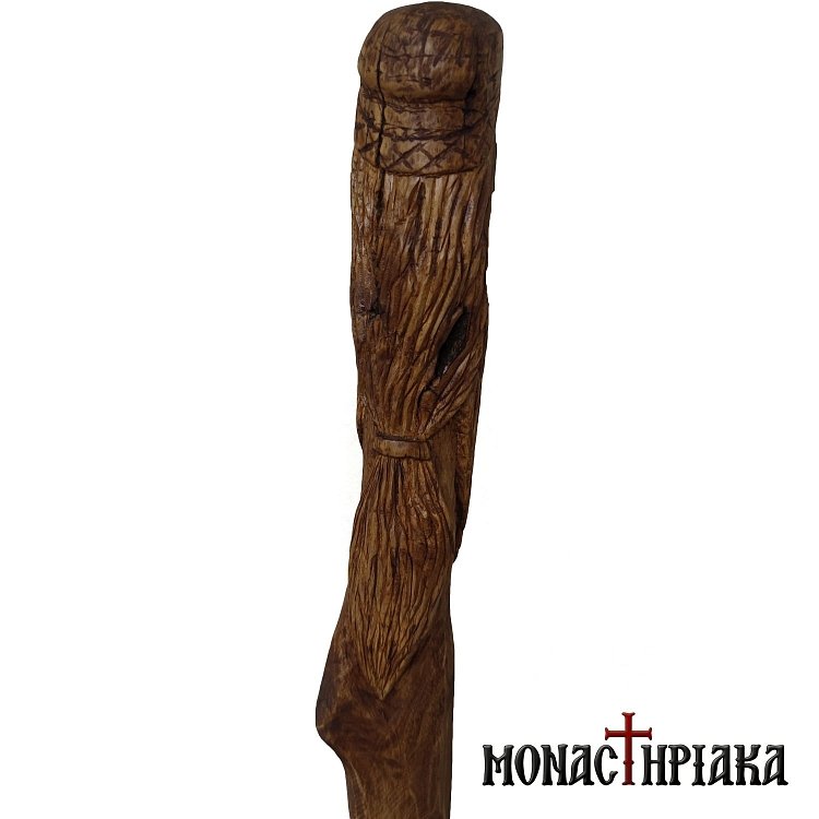 Walking Stick with Face of a Monk