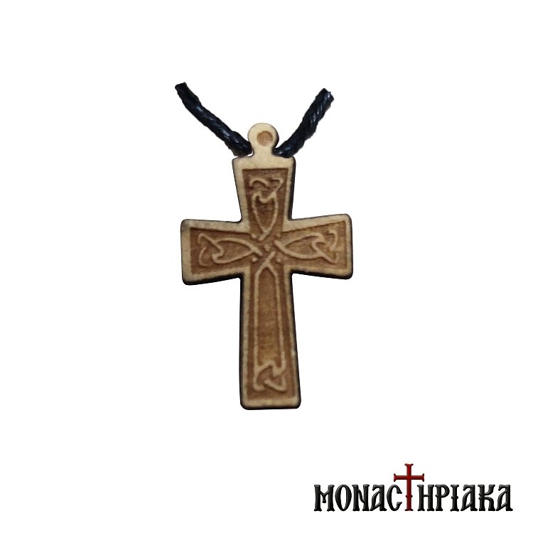 Wooden Cross with Engraved Decoration