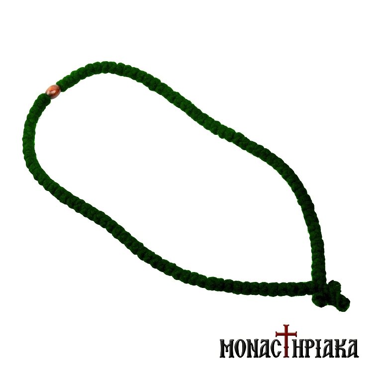 Wool Prayer Rope 100 Knots with Wooden Bead