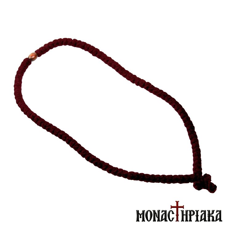 Wool Prayer Rope 100 Knots with Wooden Bead