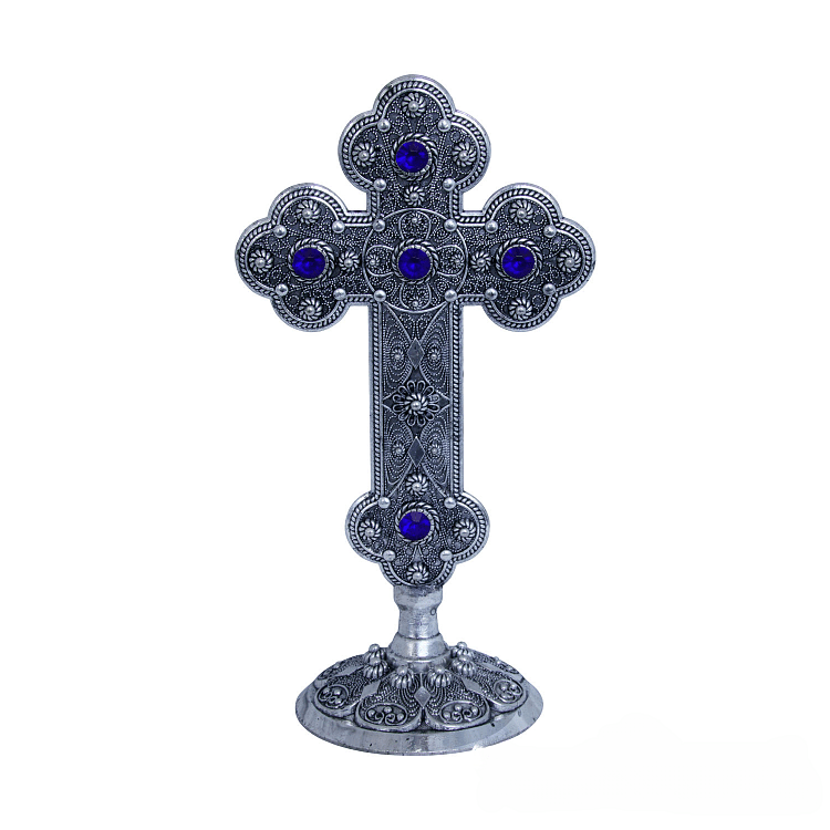 Μεταλλικός Σταυρός Ευλογίας με Βάση
