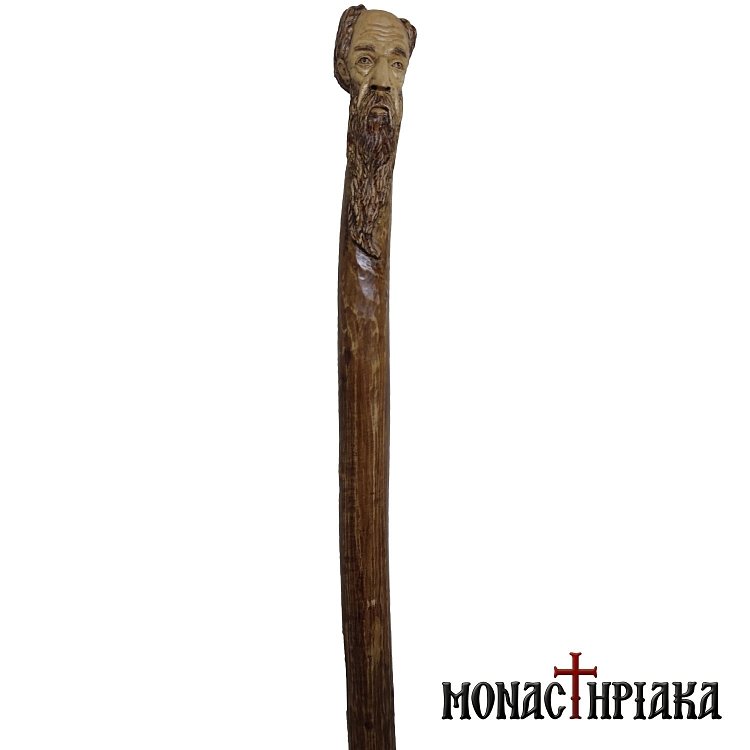 Walking Stick with Face of a Monk