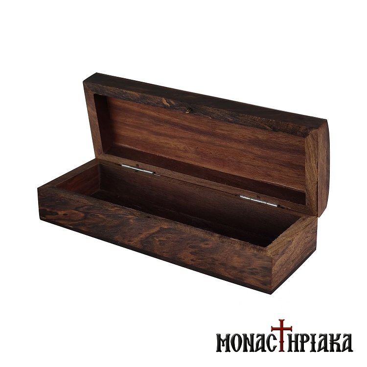 Oblong Wooden Box with Brass Cross