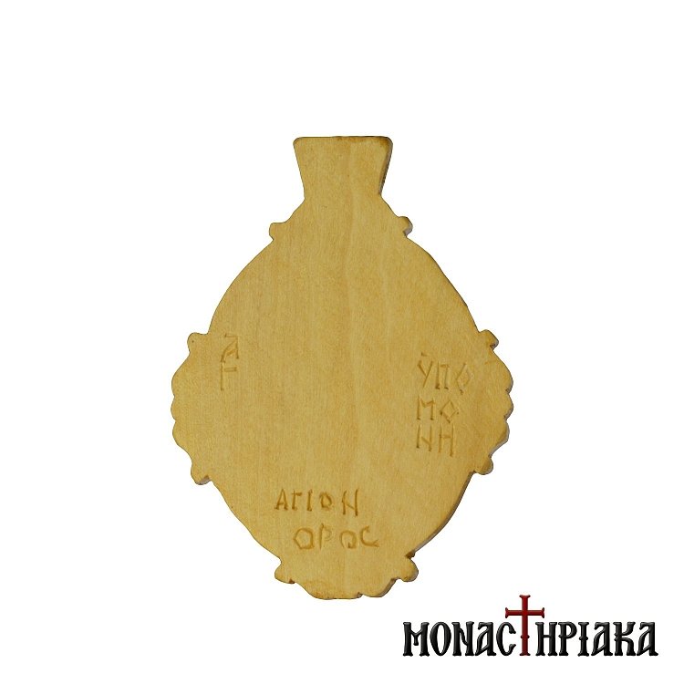 Wood Carved Encolpion with Saint Hypomone (Patience)