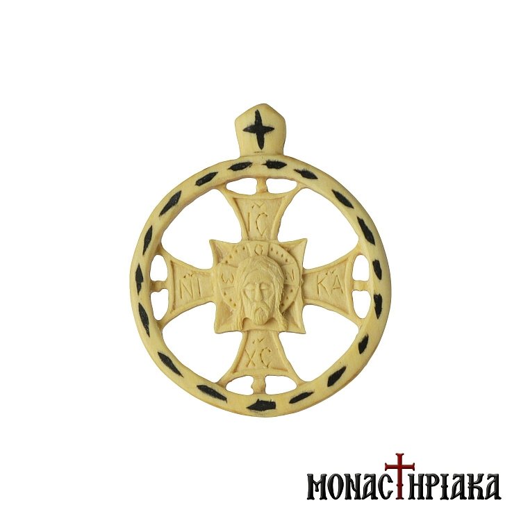 Small Wood Carved Encolpion “Holy Mandylion”