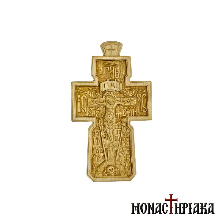 Hand Carved Wooden Cross with the Crucifix