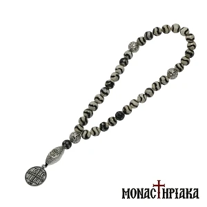 Prayer Rope with 33 Double Colored Agate Beads