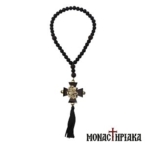Prayer Rope 50 Knots Made of Jet with St George