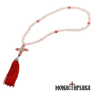 Prayer Rope with 50 Pink Agate Beads