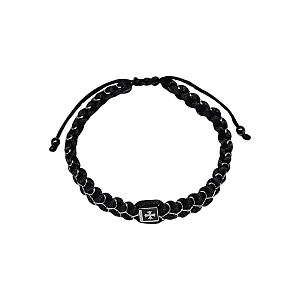 Black Macrame Bracelet with Cross