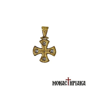 Silver Cross Gold-plated with Silver Stones