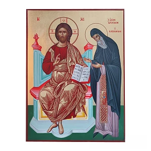 Saint Arsenios the Cappadocian with Jesus Christ Enthroned