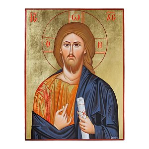 Jesus Christ Blessing Wooden Iconography
