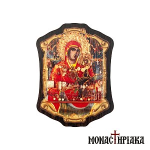 Wooden Magnet with Saint Anna and Virgin Mary