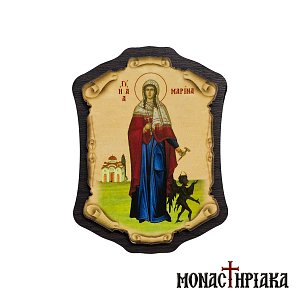 Wooden Magnet with Saint Marina
