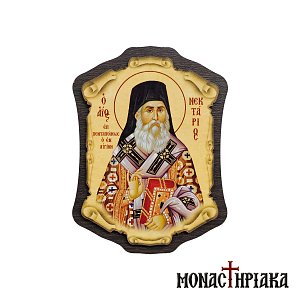 Wooden Magnet with Saint Nektarios of Pentapolis