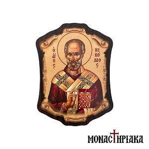 Wooden Magnet with Saint Nicholas
